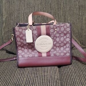 Coach Signature Canvas Satchel - Purple and Pink